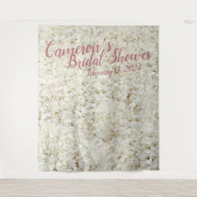 Elegant Skript Vit Blommig Bröllopsdusch Bakgrund