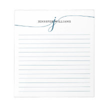 Elegant Skriptet - blå modern monogramlinje i mari