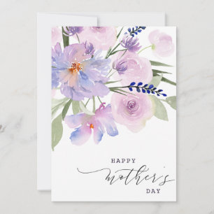 elegant-skriptet blommigt lycklig mors dag-kort julkort