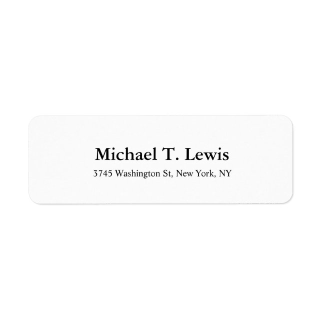 Elegant Skriptet Oformaterad, svart, vit, fetstil Returadress Etikett (Framsidan)