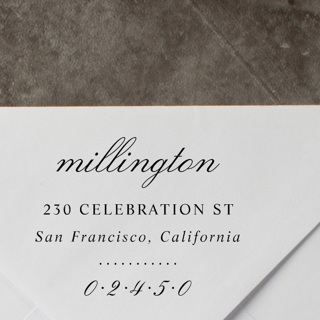 Elegant Skriptfamilj Namn & Returadress Formell Stämpel (Skapare uppladdad)