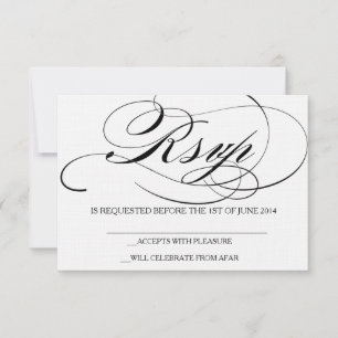 Elegant skriptfont RSVP-kort bröllopsinbjudan OSA Kort