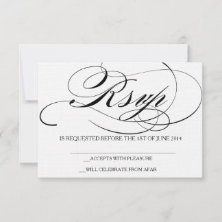 Elegant skriptfont RSVP-kort bröllopsinbjudan OSA Kort