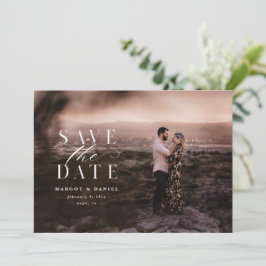 Elegant skriptfoto Spara datum-anmälan Datumet