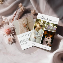 Elegant-skriptfoto Tack Kort
