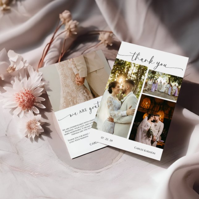 Elegant-skriptfoto Tack Kort (Skapare uppladdad)