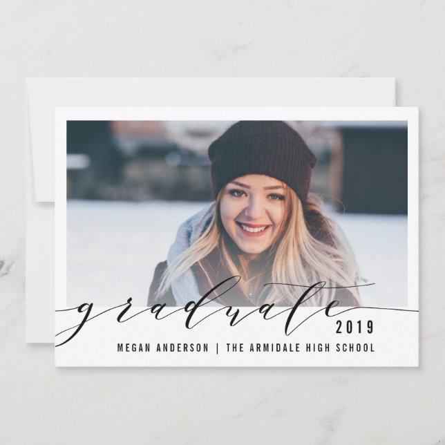 Elegant-skriptfotomeddelande studenten meddelande (Framsida)