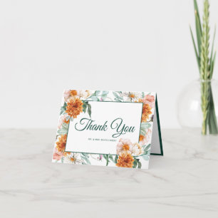Elegant Skriptfotot med vattenfärgen Blommigt Bröl Tack Kort