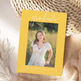 Elegant skriptgul examensmeddelande inbjudningar