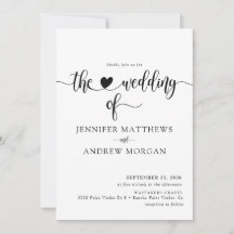 Elegant Skriptinbjudan till enkla bröllop
