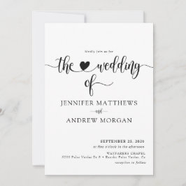 Elegant Skriptinbjudan till enkla bröllop Inbjudningar