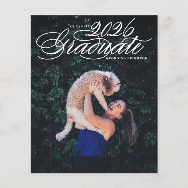 Elegant skriptklass 2024-examensinbjudan (Framsida)