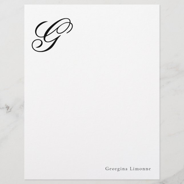 Elegant skriptmonogram brevpapper (Framsida)
