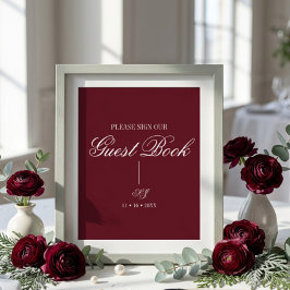 Elegant skriptmonogram bröllopsgästboksposter poster