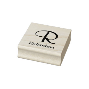 Elegant skriptmonogram med namn stämpel