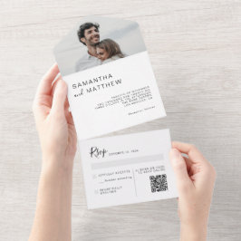 Elegant skriptmonogram Modern minimalistisk bröllo