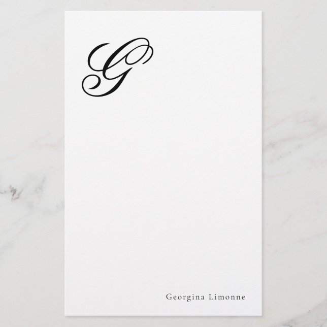 Elegant skriptmonogram Personlig Brevpapper (Framsida)