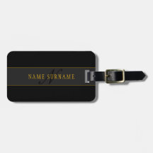 Elegant skriptmonogram Svart & Guld