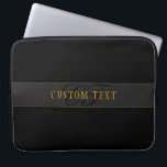 Elegant skriptmonogram Svart & Guld Laptop Fodral<br><div class="desc">Elegant utseende monogram design,  anpassa som du vill!</div>