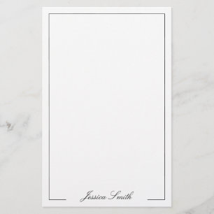 Elegant skriptmonogramnamn kant brevpapper