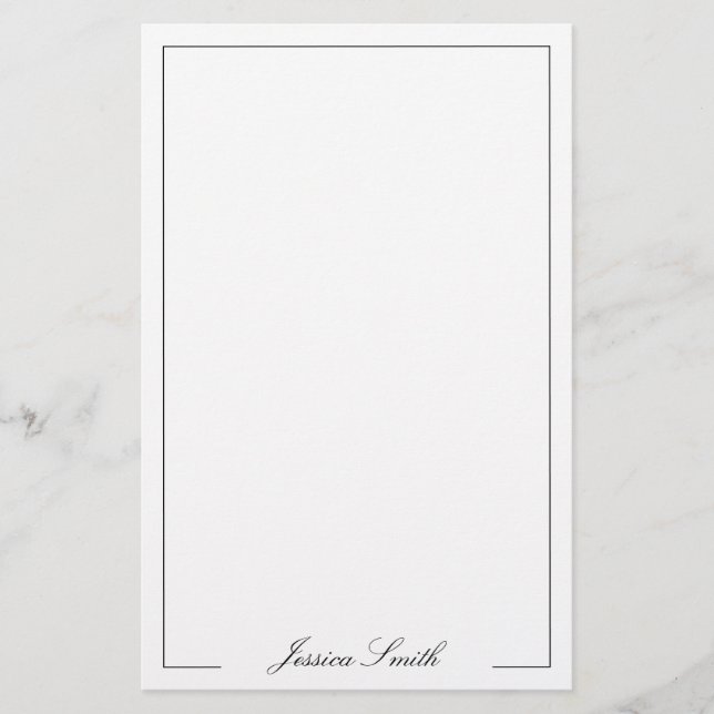 Elegant skriptmonogramnamn kant brevpapper (Framsida)
