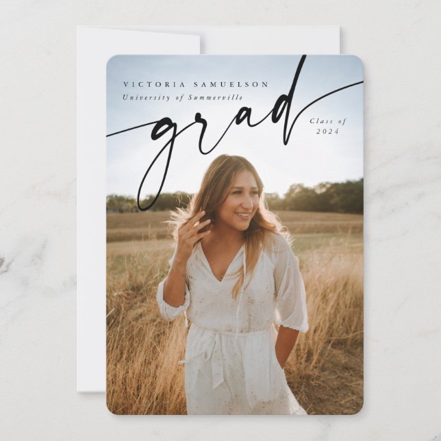 Elegant Skriptöverlägg två foto Studenten Meddelande (Framsida)