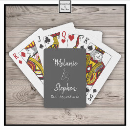 Elegant Skriptpar Namn datatypografi Grått Casinokort