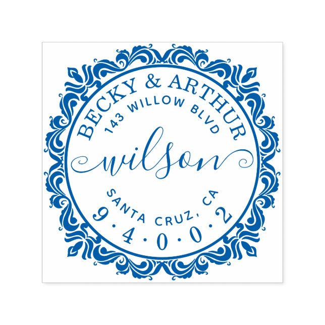 Elegant SkriptReturadress för gift par Chic Självfärgande Stämpel (Design)