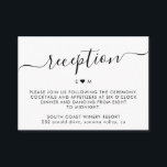 Elegant Skriptskydd - enkel monogramsbröllopsmotta Tilläggskort<br><div class="desc">Ett kort för svartvit och svartvit Elegant med kortskrift. Med parets namn med kärlek hjärtmotiv.</div>