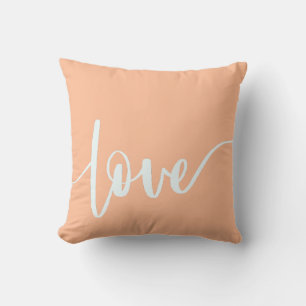 Elegant-skripttopografi - orange peachy KÄRLEK Kudde