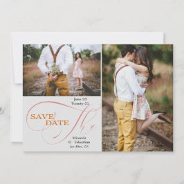 Elegant Skripttypografi 2 Foto Spara datum Datumet