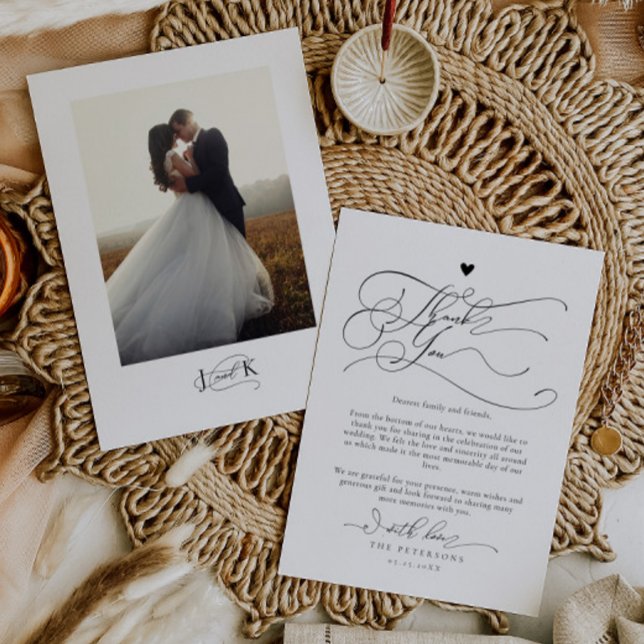 Elegant Skripttypografi Bröllop Tack Kort (Skapare uppladdad)