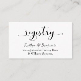 Elegant-skripttypografi, enkel Bröllop-registernyc Tilläggskort