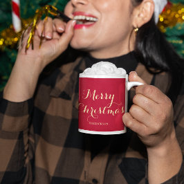 Elegant Skripttypografi God jul Red Kaffemugg