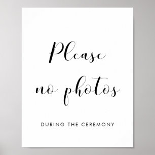 Elegant Skriv inget foto bröllop-tecken Poster