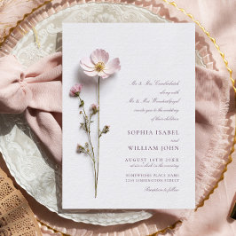 Elegant Skriv ut Pastel Boho Flowers Bröllop Inbjudningar