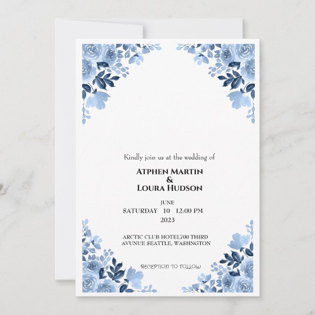 Elegant Skrivbar Inbjudan Modern Editable Customiw (Framsida)