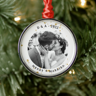 Elegant-skrivmaskin   Merry och Married Photo Julgransprydnad Metall
