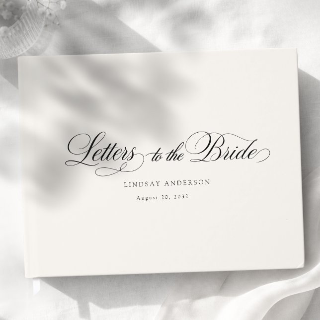 Elegant skrivstil beige bröllopsdusch gästböcker (Elegant Scripted Font Beige Bridal Shower Guest Book)
