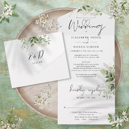 Elegant skrivstil Grönska Blommiga detaljer RSVP B
