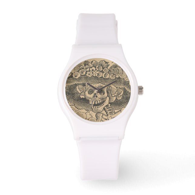 Elegant Skull (Calavera Catrina) (Dapper Skeleton) Armbandsur (Framsida)
