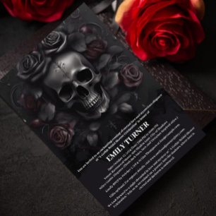 Elegant Skull & Mörk Ro Möhippa gotiic Inbjudningar