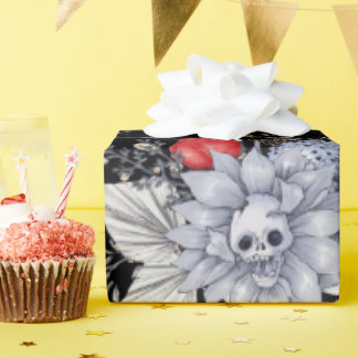 Elegant Skull Ro Coffin Silver Black Presentpapper