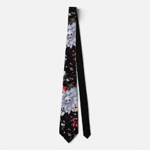Elegant Skull Ro Silver Black Slips