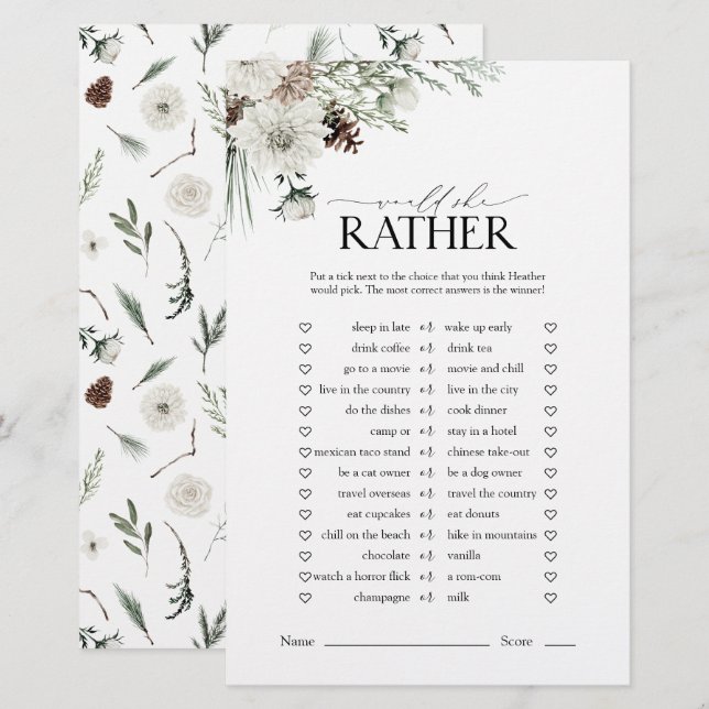 Elegant skulle hon hellre Blommigt Möhippa spel (Fram/baksida)