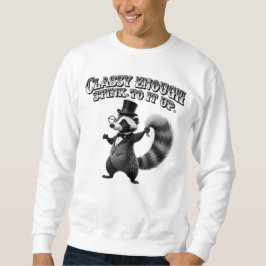 Elegant skunk i topp hatt rolig svart och vit lång ärmad tröja