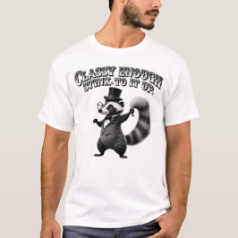 Elegant skunk i topp hatt rolig svart och vit t shirt