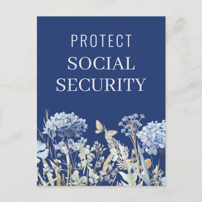 Elegant Skydda Social säkerhetspolitik Vykort (Framsida)