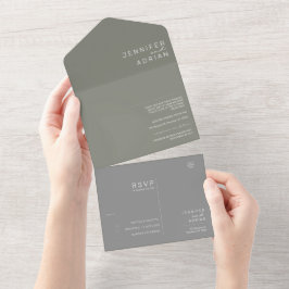 Elegant slagskeppsgrå minimal modern stämpel och