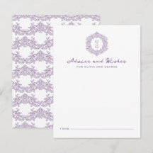 Elegant släktklenodskrönika lila bröllopsmonogram